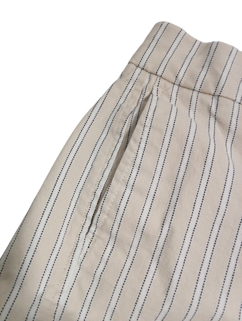 J.Crew Striped Pocket Shorts Beige White Tailored Hook Closure Casual Sz 6 - Picture 5 of 7